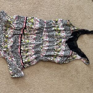 Floral Sleeveless Top with Lace Detail